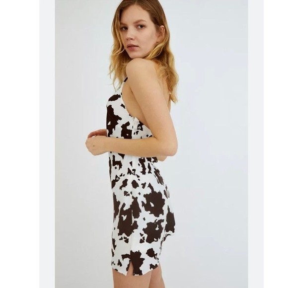 Urban Outfitters Cow print silky Halter Dress SM - Picture 7 of 12